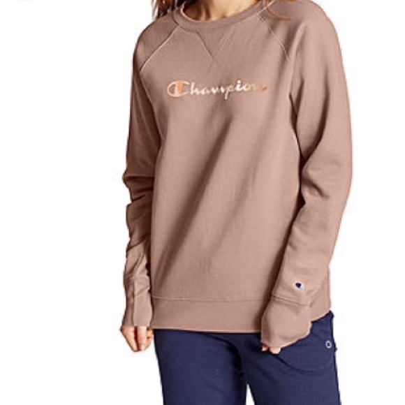 champion hoodie rose gold